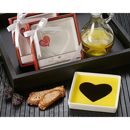 Love Infused Oil and Vinegar Dipping Plate